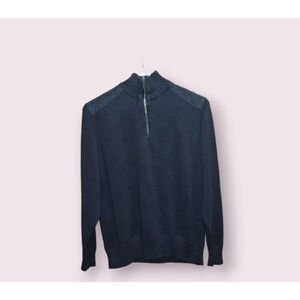 Oscar De La Renta Men's size Large 1/4 zip Black Sweater